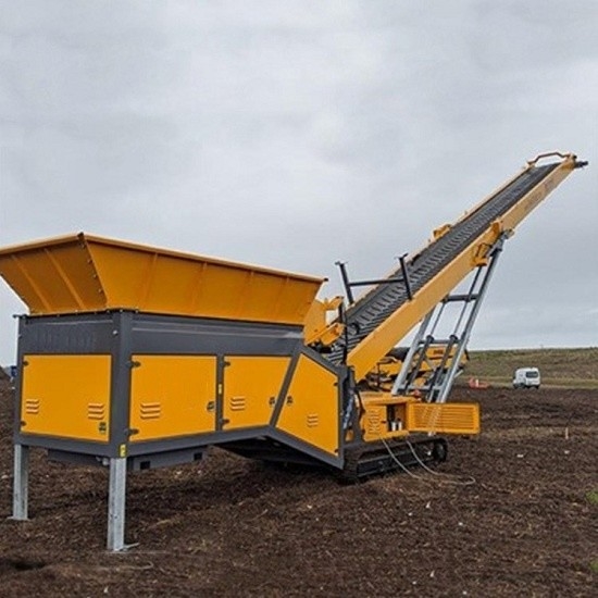 Correa eslabonada 20-1500T/H o transportador móvil montado camión para la planta machacante de piedra